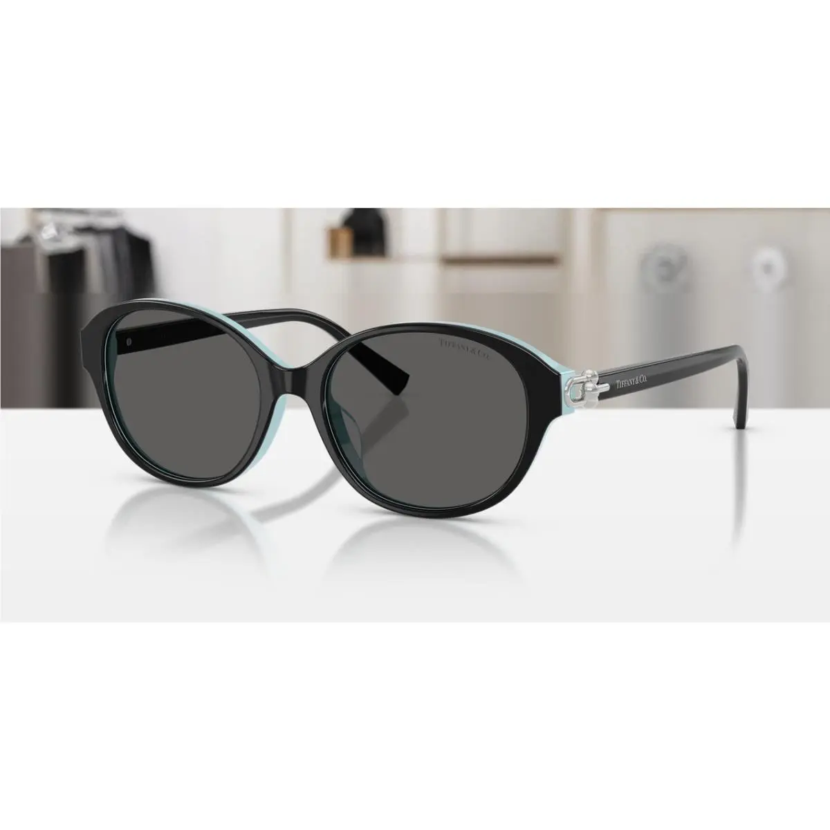 Tiffany TF4263D 8055S4 Black Dark Grey Women`s 53 mm Sunglasses by Tiffany & Co.
