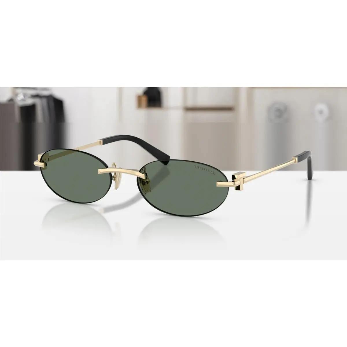 Tiffany TF3119D 623882 Pale Gold Dark Green Women`s 56 mm Sunglasses by Tiffany & Co.