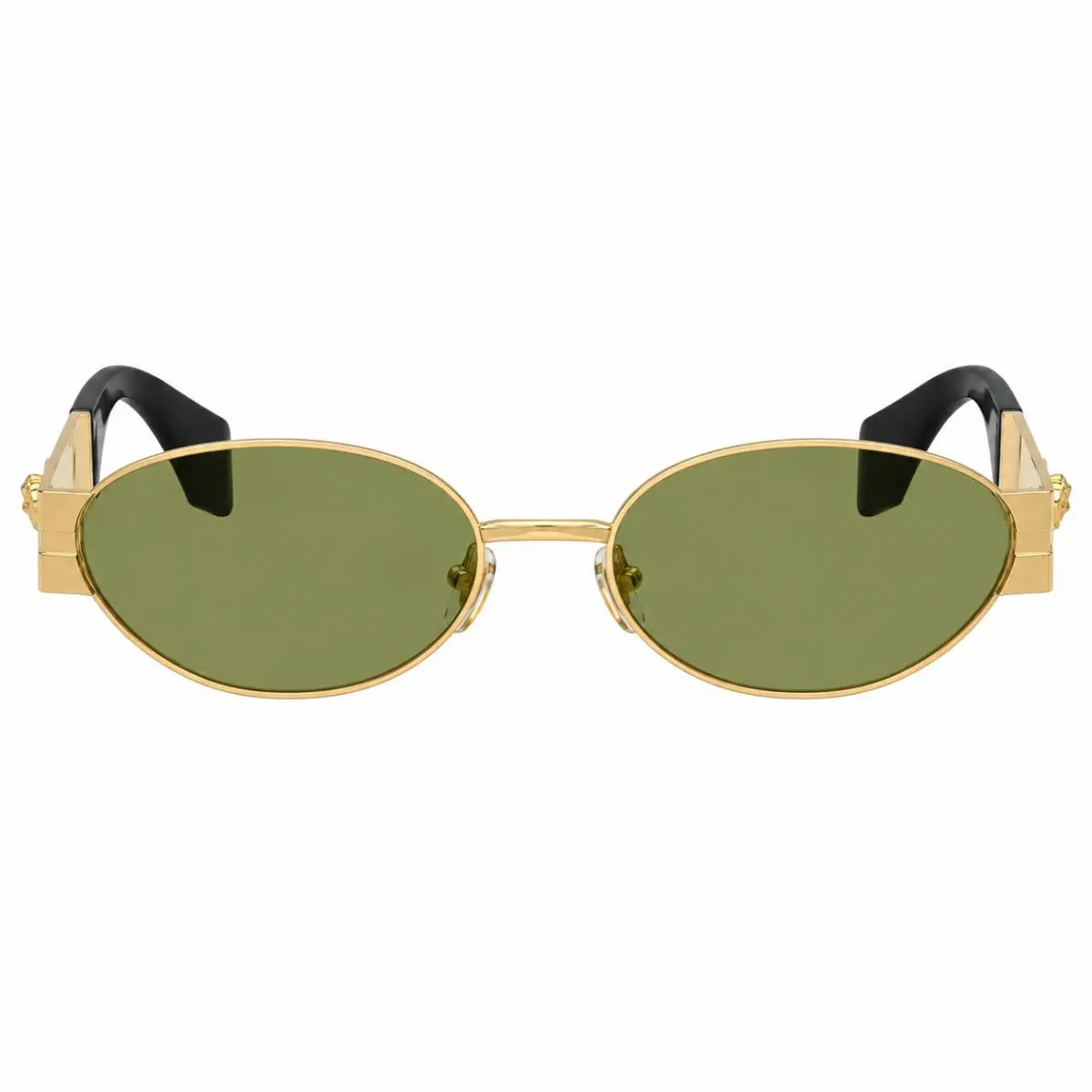 Versace VE 2301 152382 Gold Versace Metal Oval Sunglasses Green Lens