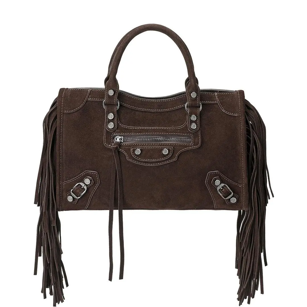 Tiffany Fred Paris Fringe Leather Shoulder Bag Women`s Brown by Tiffany & Co.