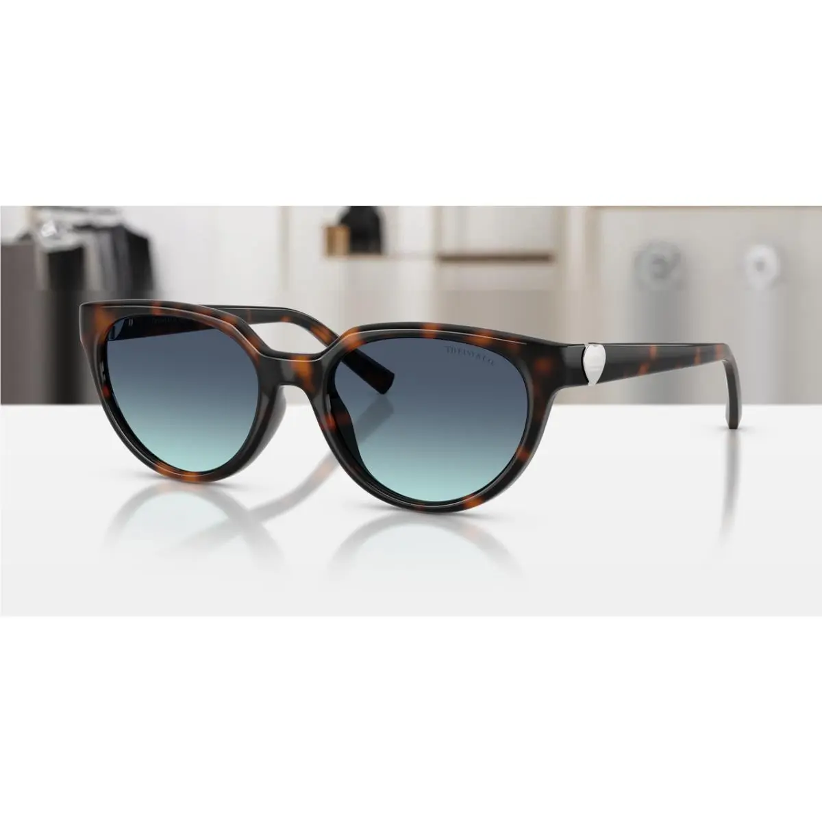 Tiffany TF4256D 80159S Havana Blue Gradient Women`s 55 mm Sunglasses by Tiffany & Co.