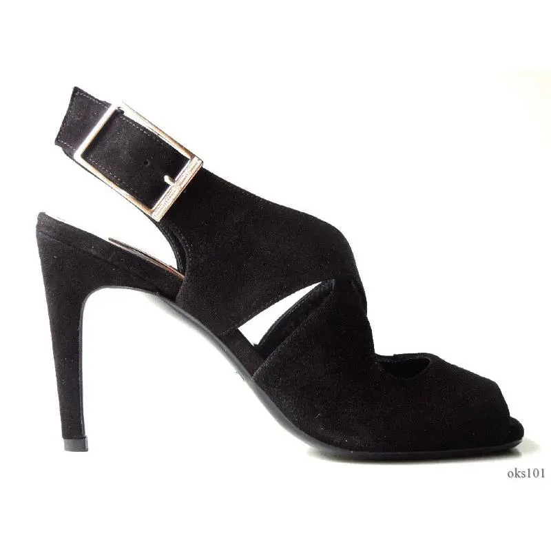 Calvin Klein Collection Black Suede X-strap Shoes Italy Sexy `sadie`