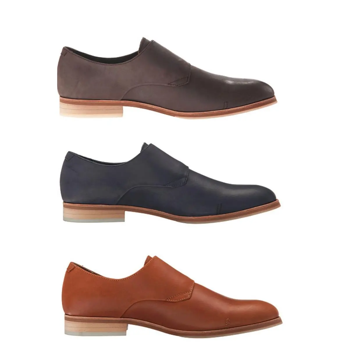 Calvin Klein Faber Washed Leather Men`s Monk Strap