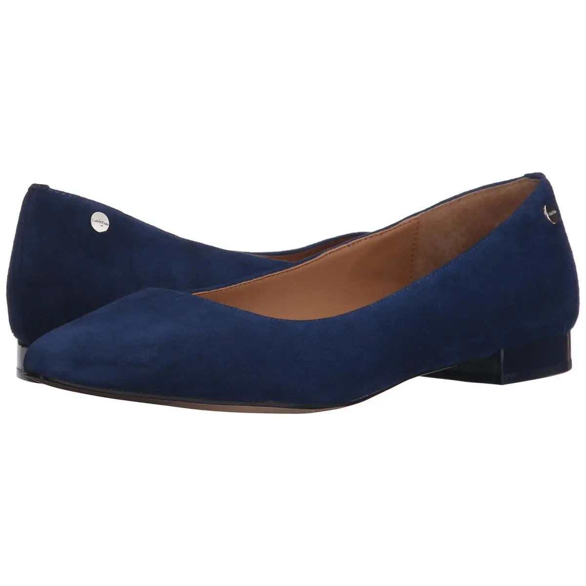 7.5M Calvin Klein Elle Kid Suede Marine Flat Loafer Women Shoes AS288
