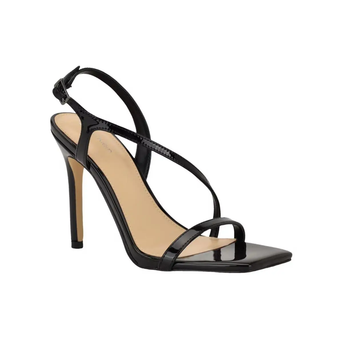 Women`s Calvin Klein Tansley Strappy Stiletto Dress Sandals Black Patent
