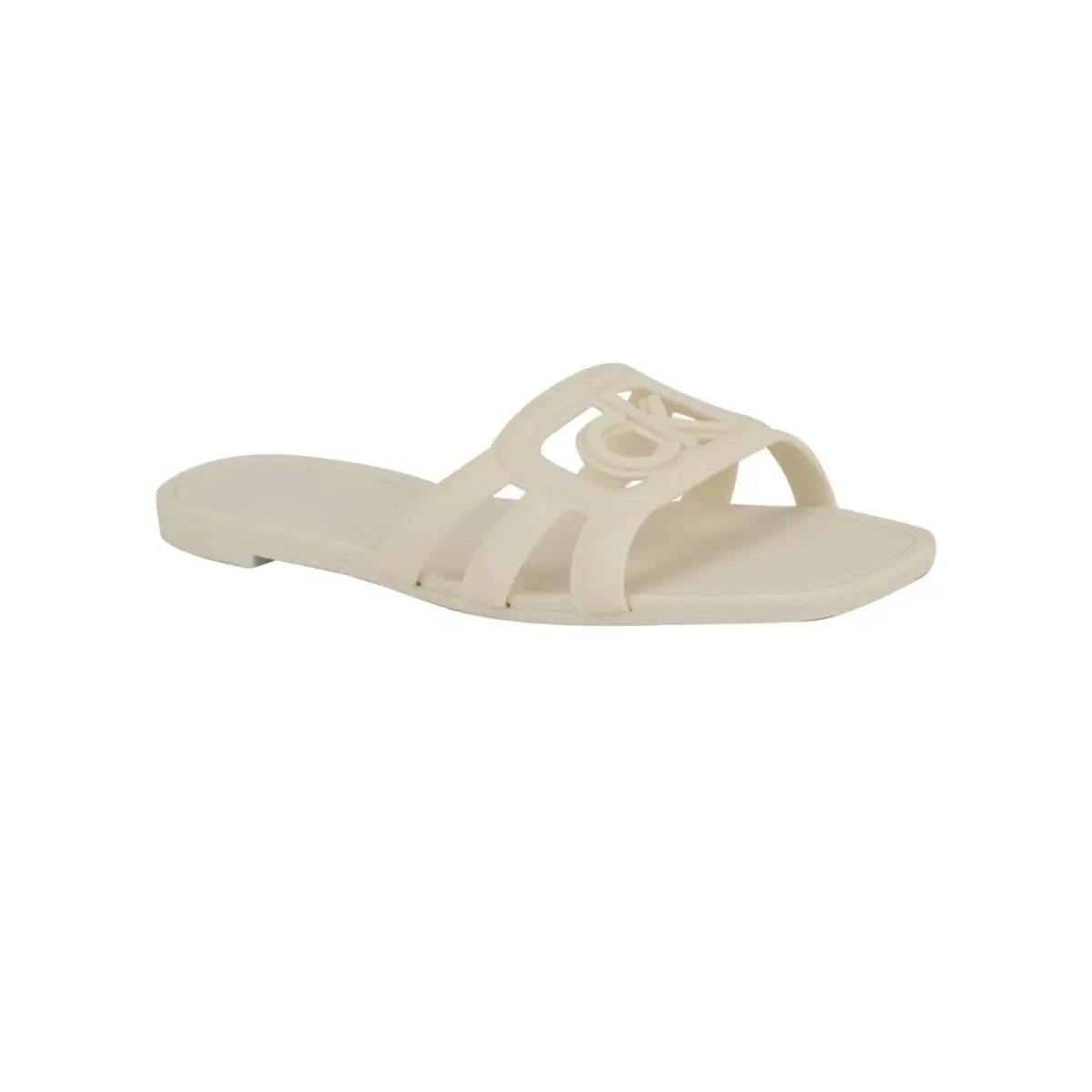 Women`s Calvin Klein Yoana Logo Slip-on Jelly Flat Sandals Ivory