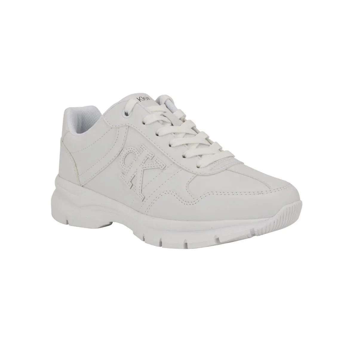 Calvin Klein Caius Sneakers Women`s US 8.5 White CK Logo Casual Shoes HTAT905