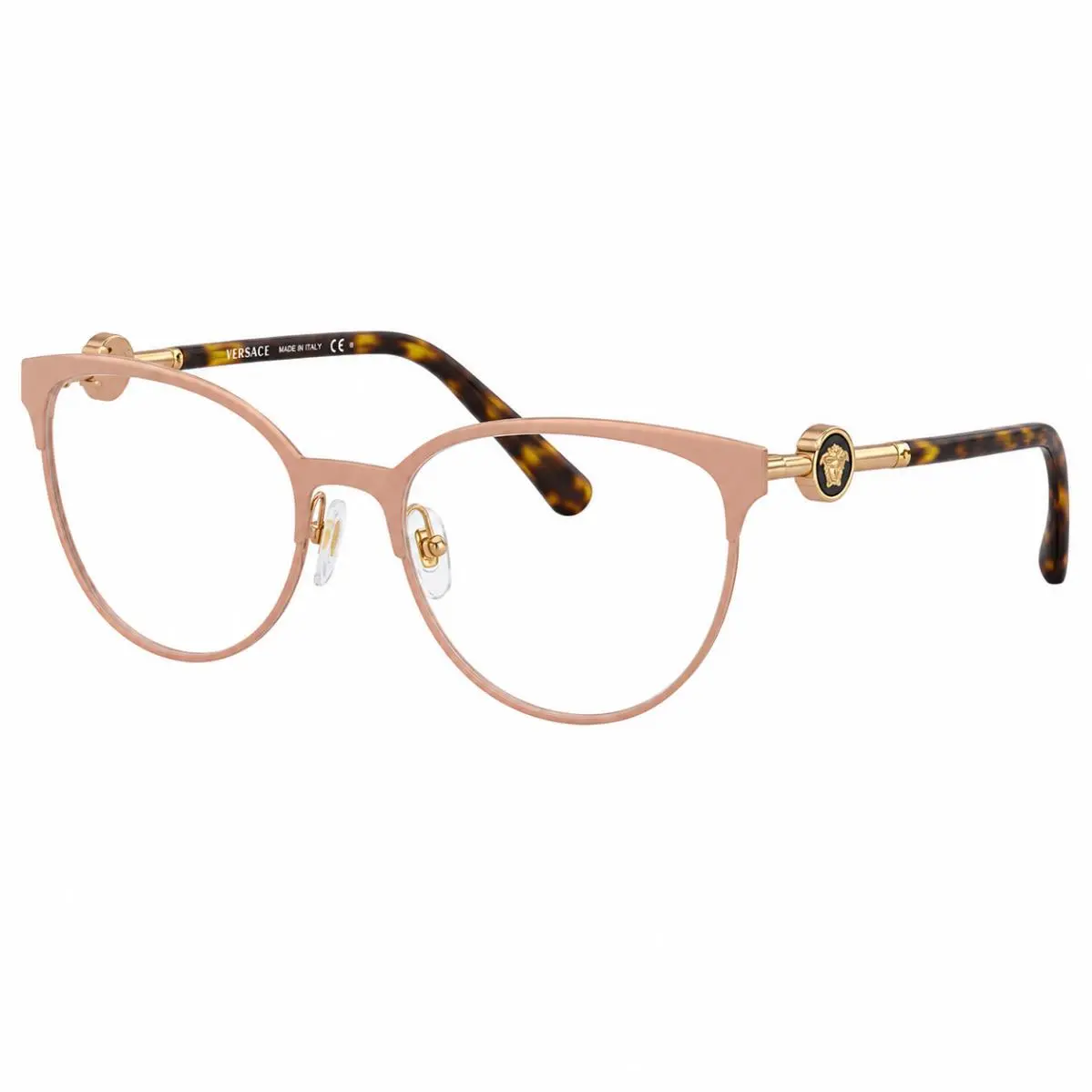 Versace VE 1271 1412 Pink Gold Metal Plastic Cat-eye Eyeglasses 54mm