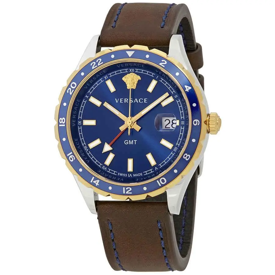 Hellenyium Gmt Blue Dial Men`s Watch V11080017 by Versace