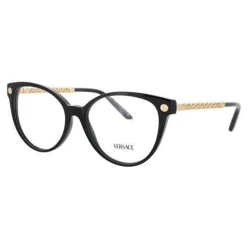 VE3353 GB1 54 Eyeglasses 54mm Black and Gold Optical Frame by Versace