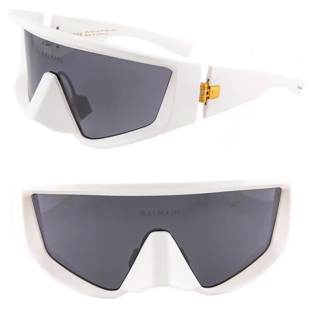Balmain Espion BY Akoni BPS157 White 18K Gold Mask Bps 157 C Limited Sunglasses