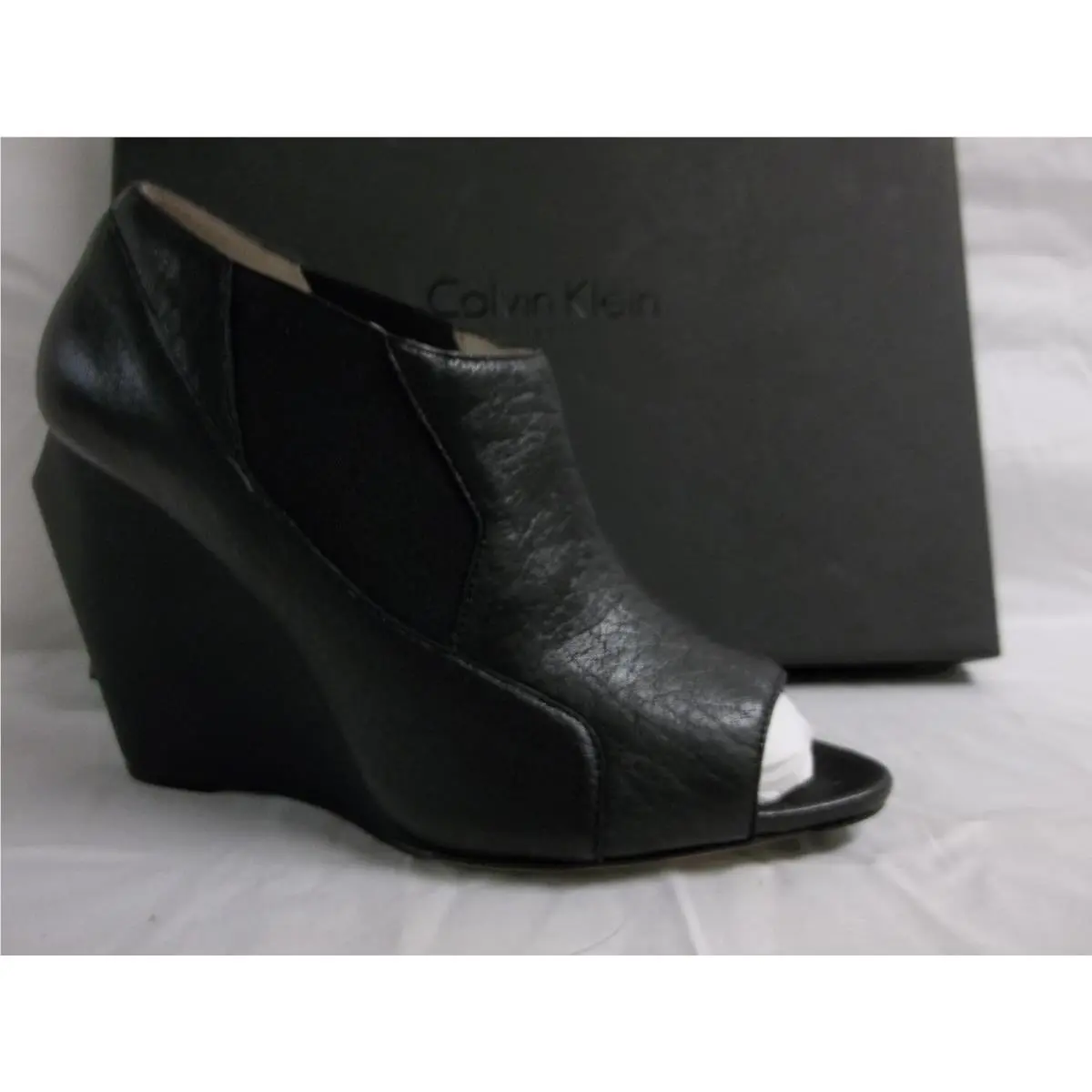 Calvin Klein Collection Sz EU 40 US 10 M Thandie Leather Wedges Womens Shoes