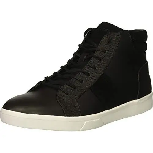 Calvin Klein Men`s Ignotus Smooth Calf/suede/small Tumbled Sneaker Black 13 M