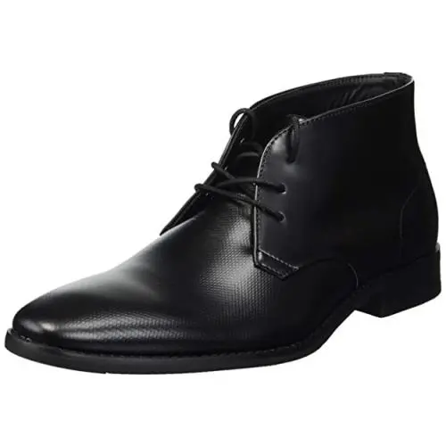 Calvin Klein Rolando Box Leather/stamp Texture Chukka Boot Dark Brown Size 11.5