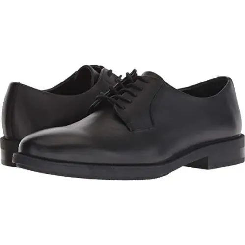 Calvin Klein Men`s Carl Smooth Calf Leather Oxford Shoes Black Size 13