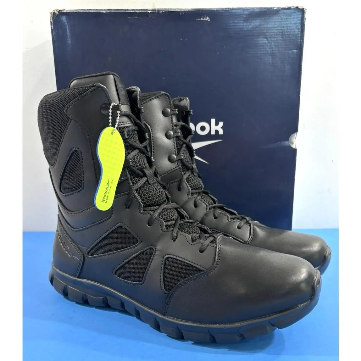 15 M Reebok Mens Sublite Cushion Tactical 8 Side Zip Boots RB8805 Black