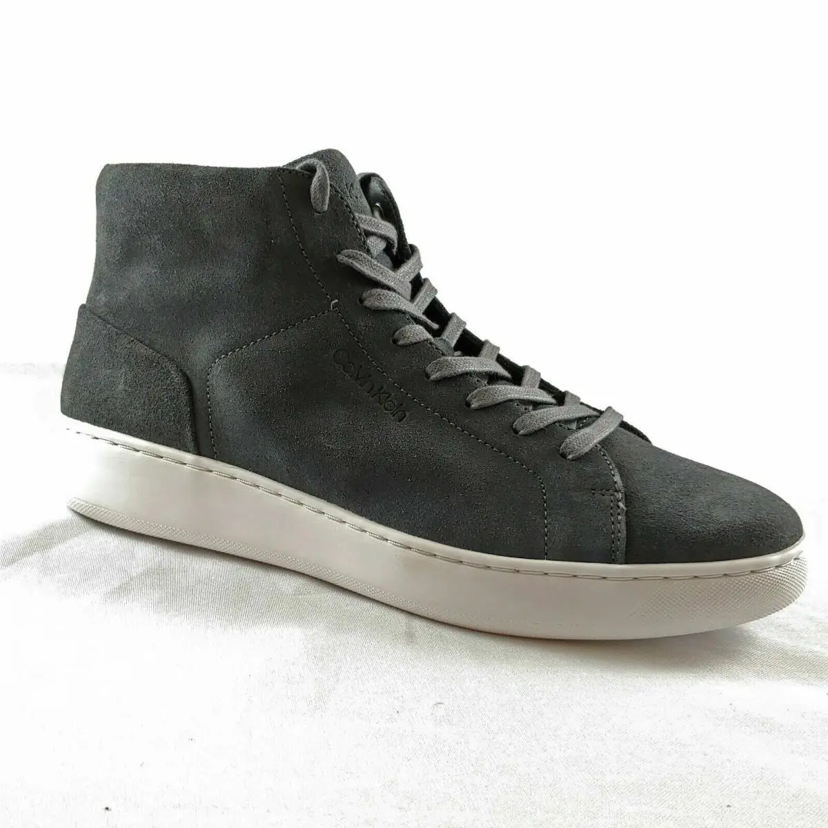 Men’s Calvin Klein Frey High- Top Fashion Sneakers Suede Size 11M Greycolor