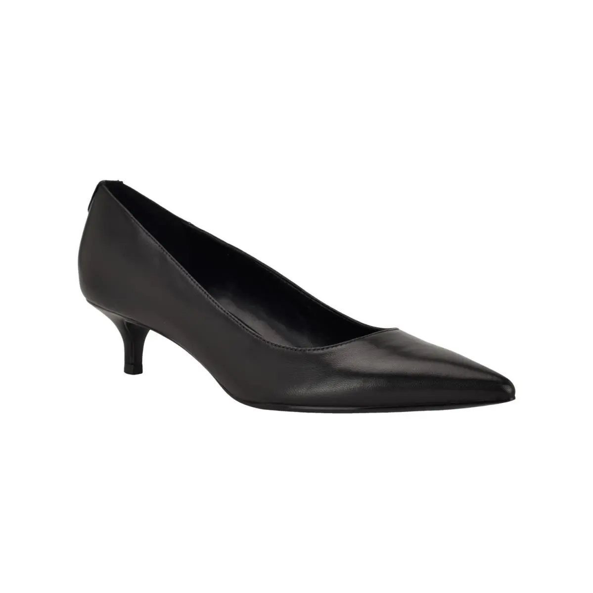Calvin Klein Roxanna Slip-on Kitten Heel Pump Shoes Black Leather 10M