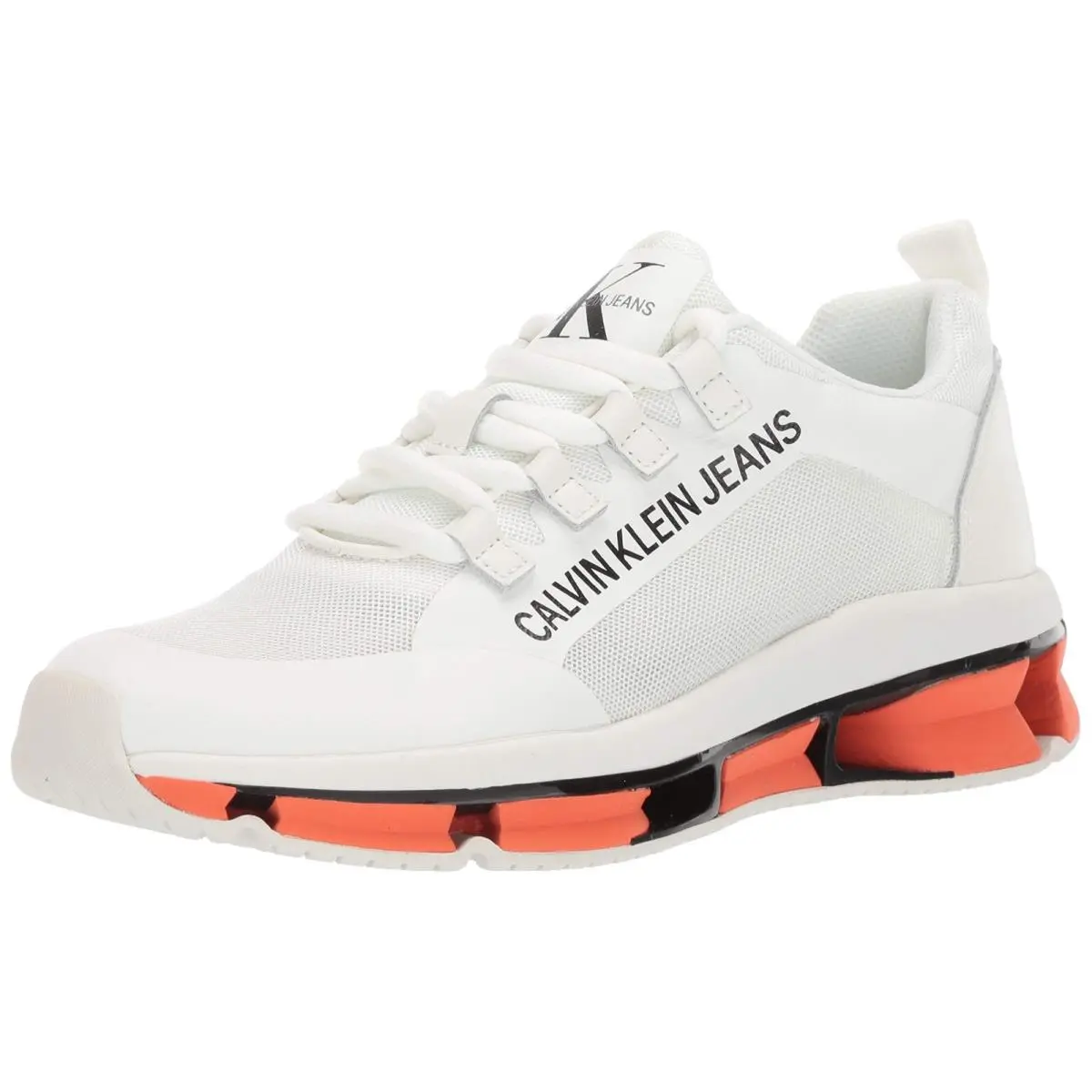 Calvin Klein CK Jeans Men`s Leory Sneaker White Mesh/nappa Size 11.5M - White