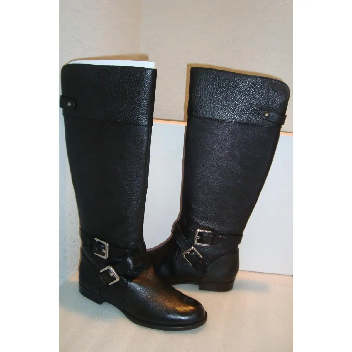 Calvin Klein Womens Hayden Waxy Tumbled Leather Boots Shoes 6 Med