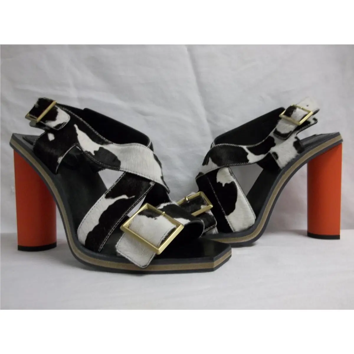 Calvin Klein Collection EU 38 US 8 Gavin Black Open Toe Heels Womens Shoes