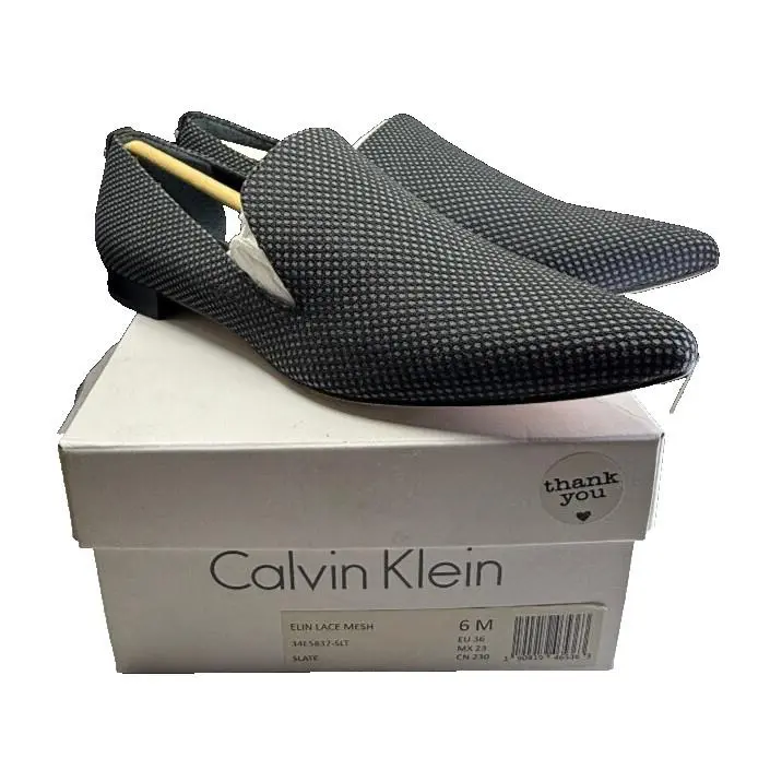 Calvin Klein Elin Lace Mesh Slate Shoe Casual Fashion 34E5837 Slt Size 6 M