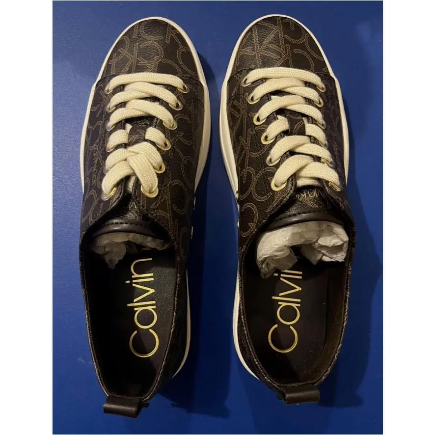 Woman`s Sneakers Athletic Shoes Calvin Klein Michaela Monogram Espresso 8M