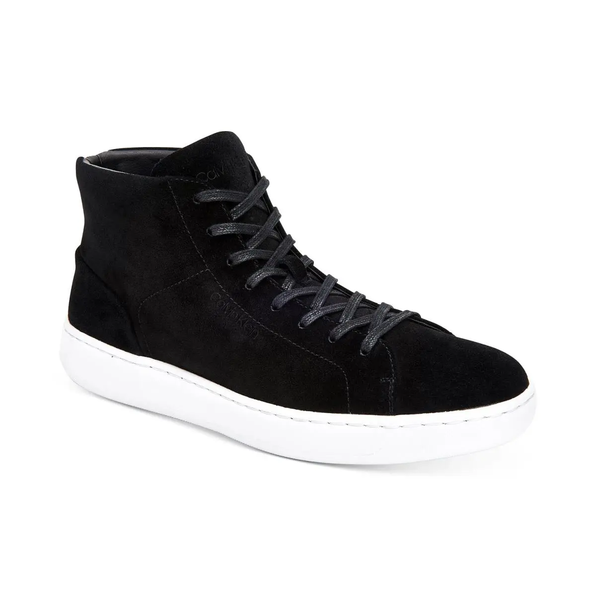 Calvin Klein Frey High-top Suede Fashion Men`s Sneakers Black US 7 M EU 40 - Black