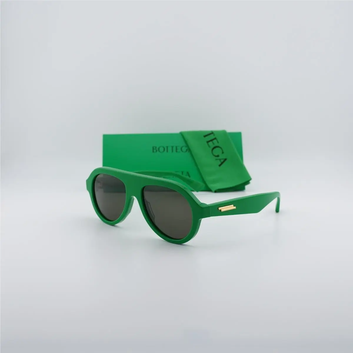 BV1214S 003 Green/green 55-18-145 Sunglasses by Bottega Veneta