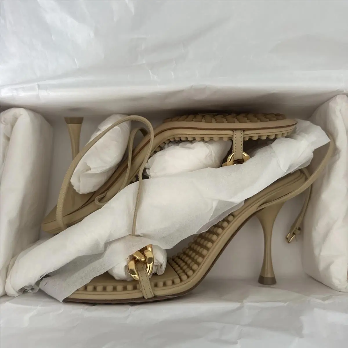 Bottega Veneta shoes - Dot Ankle Strap Sandal - Dot Ankle Strap Sandal - 667178 VBSF0 2624 - Beige 1