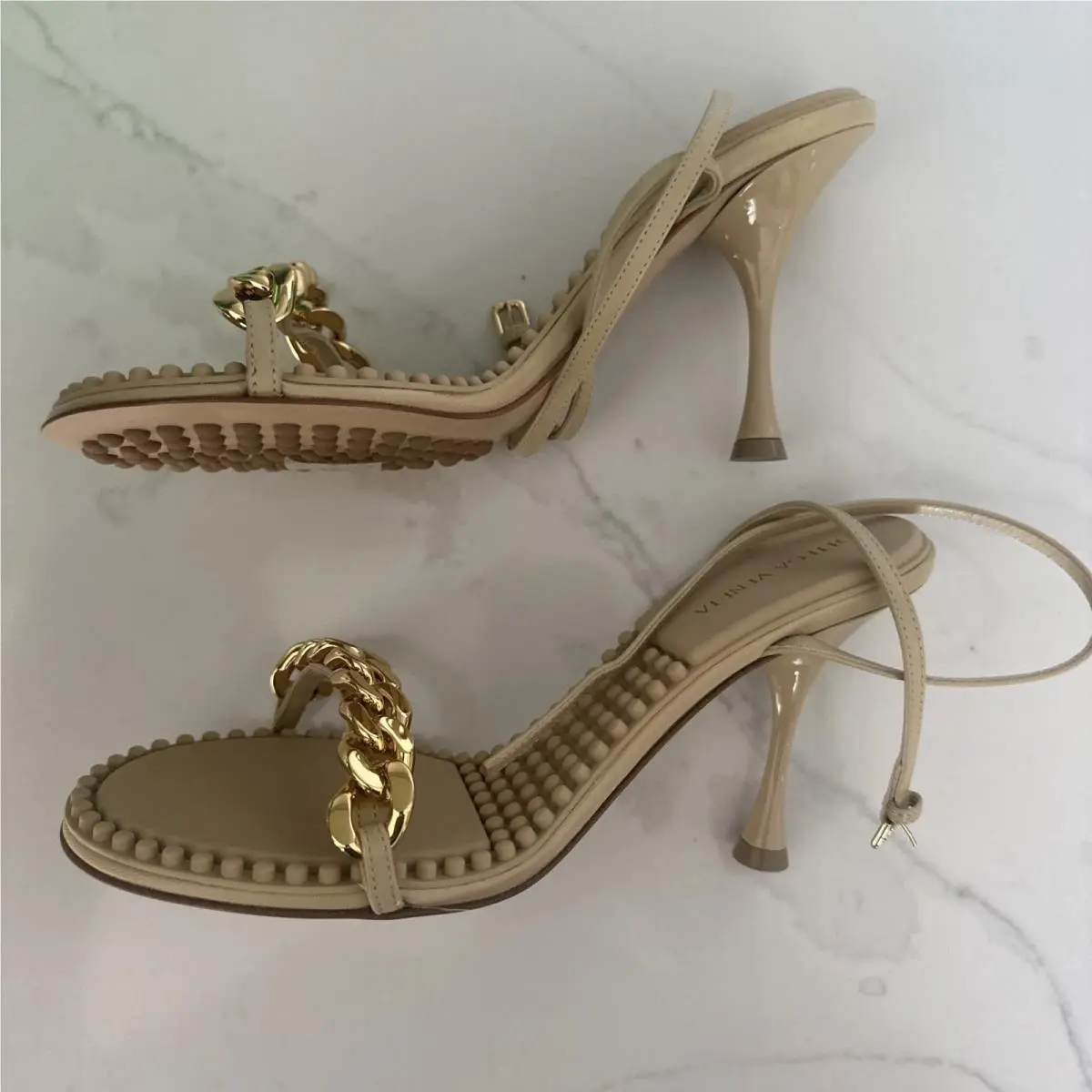 Bottega Veneta shoes - Dot Ankle Strap Sandal - Dot Ankle Strap Sandal - 667178 VBSF0 2624 - Beige 4