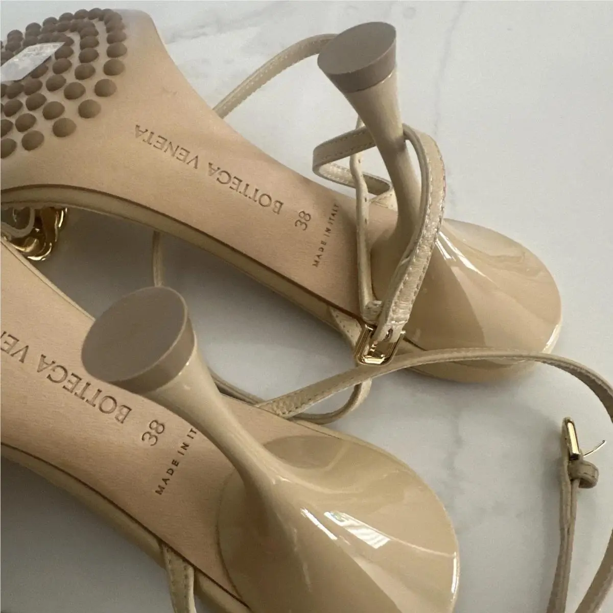 Bottega Veneta shoes - Dot Ankle Strap Sandal - Dot Ankle Strap Sandal - 667178 VBSF0 2624 - Beige 8