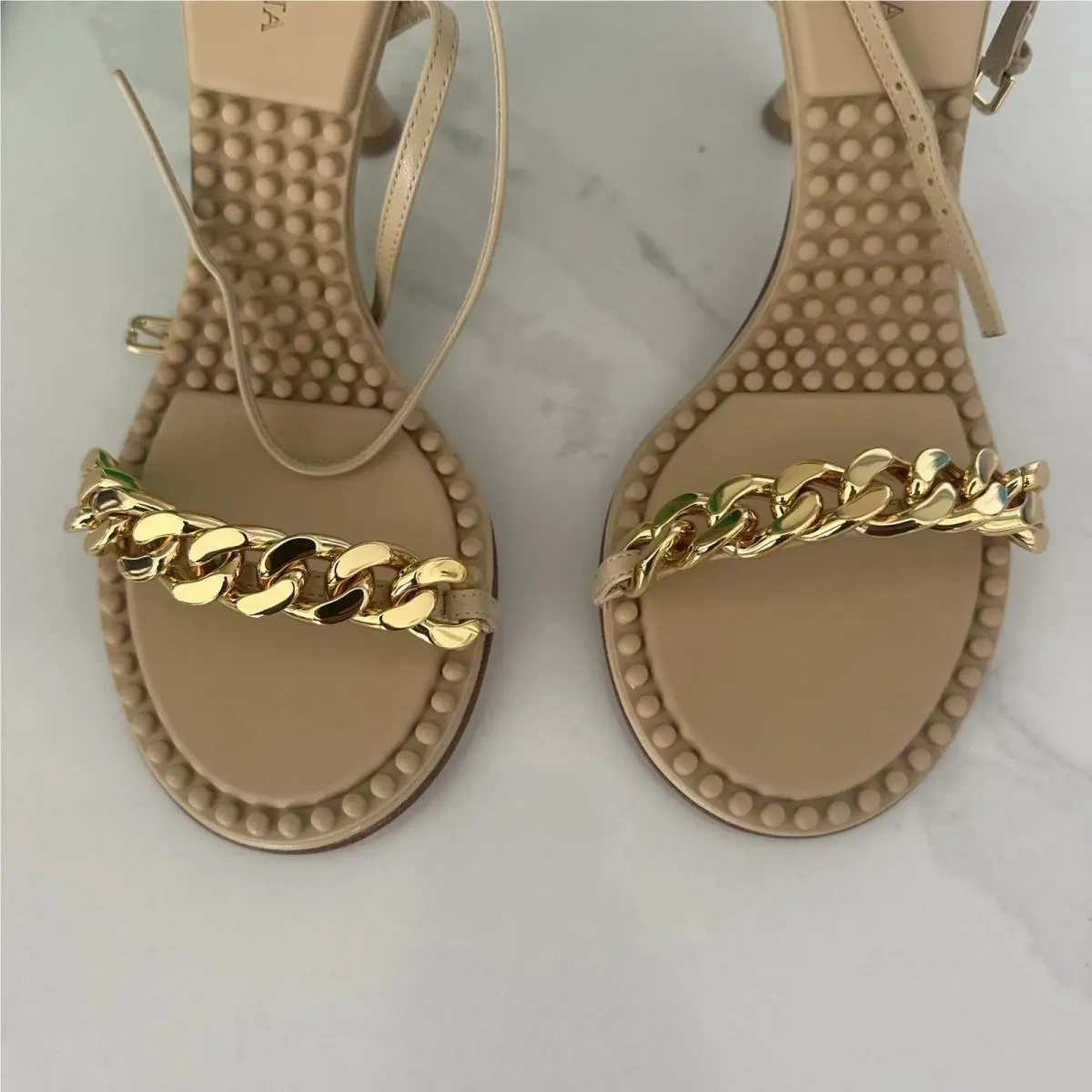 Bottega Veneta shoes - Dot Ankle Strap Sandal - Dot Ankle Strap Sandal - 667178 VBSF0 2624 - Beige 2