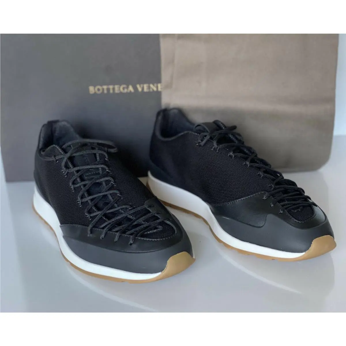 Bottega Veneta Men`s Scar Tex Black Sneakers 7 US 40 Euro 609891