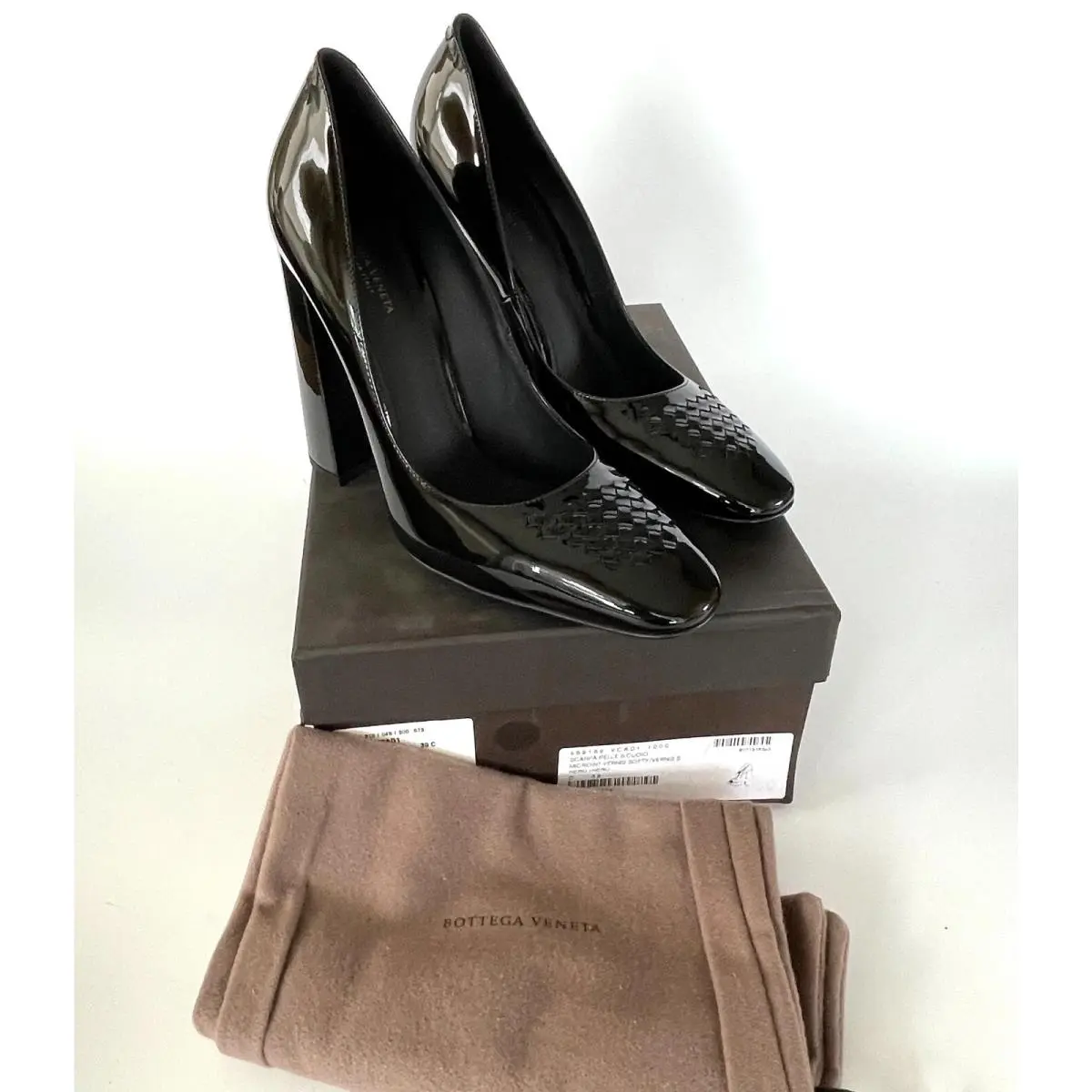 Bottega Veneta 469166 Patent Leather Cherbourg High Heel Pumps Black US 9