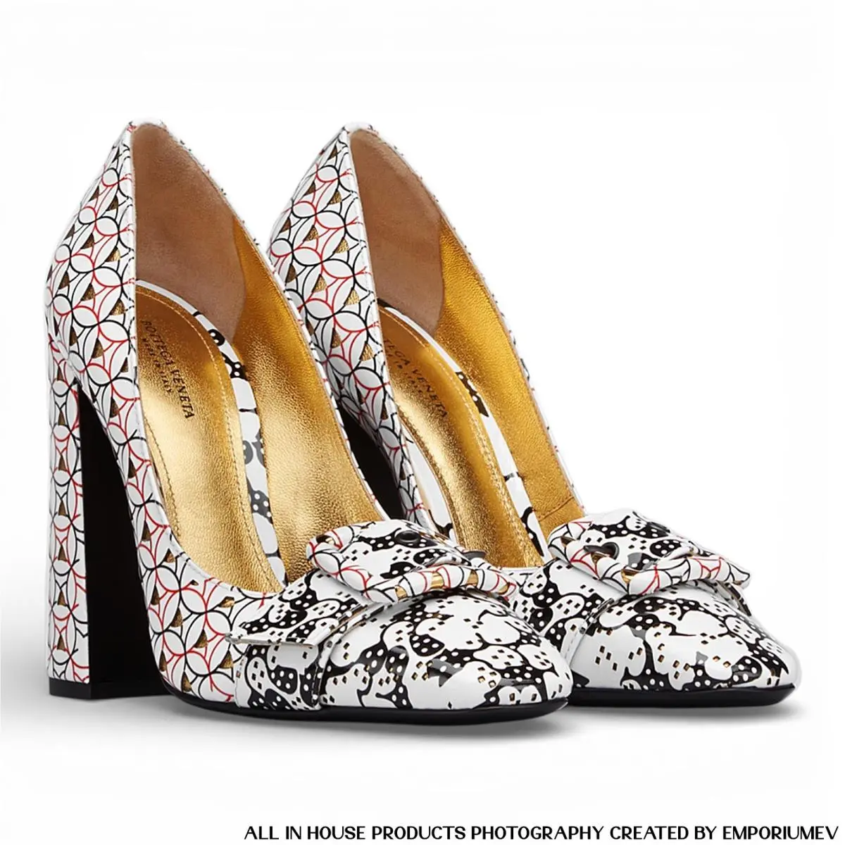 Bottega Veneta shoes - Cherbourg - Cherbourg - 474824VCJ319000 - White/Black/Red 1