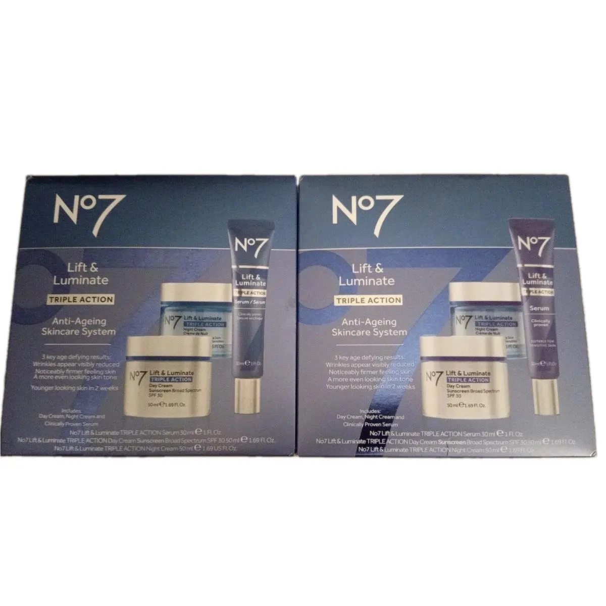 Lot Of 2  Lift and Luminate Triple Action Skincare System Exp-12/2026+ by No7