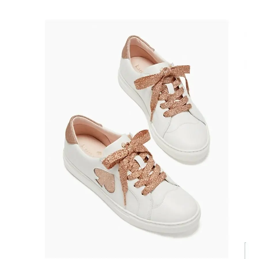 Kate Spade White Rose Gold Sneakers Sizes 10 11