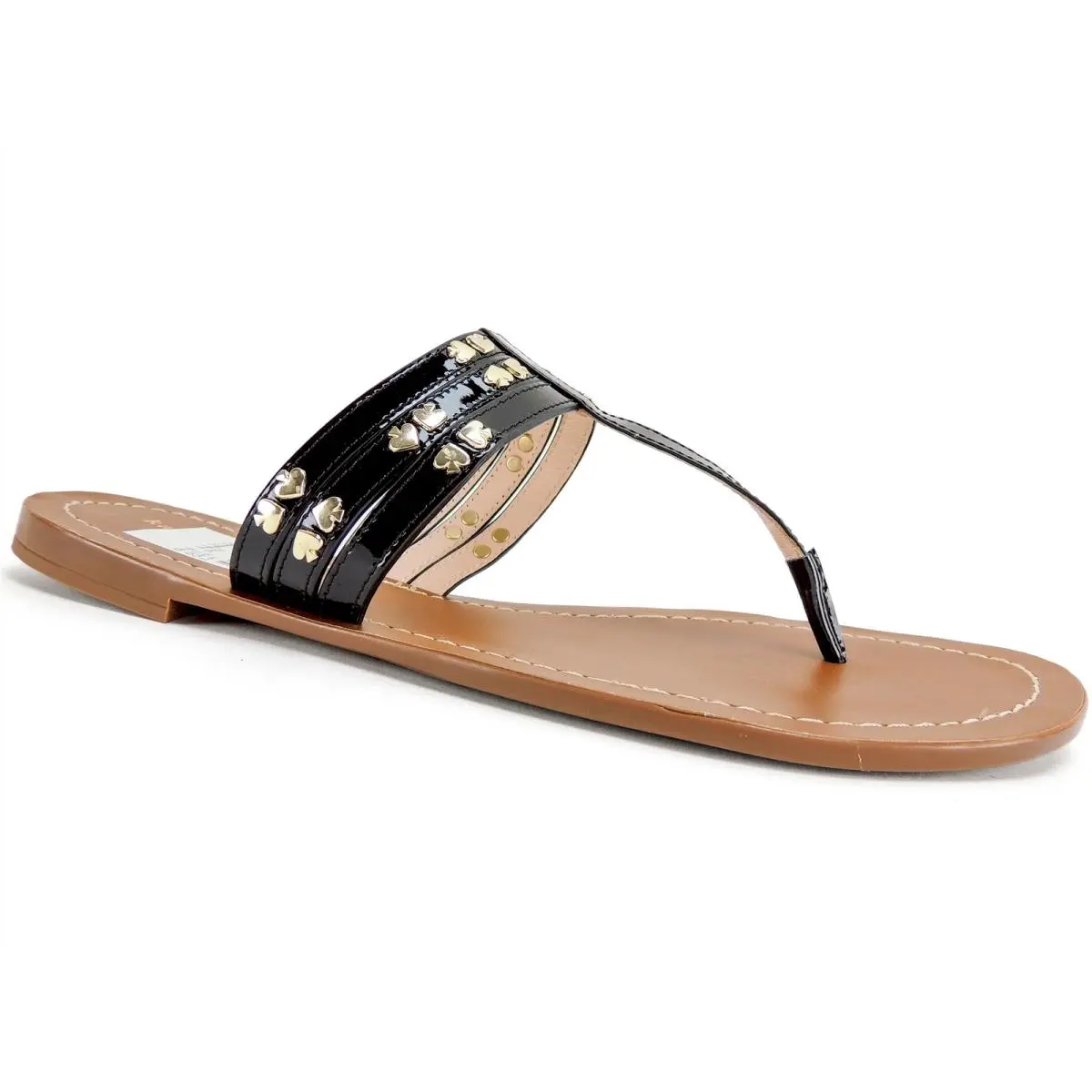 Kate Spade York Women`s Carol Sandals Black Patent Leather Size 9.5 M