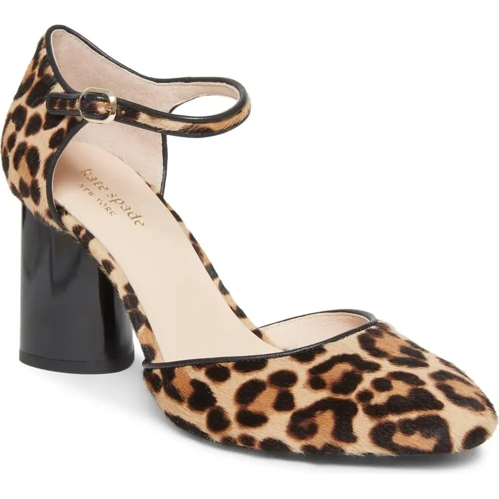 Kate Spade New York 250375 Womens Ankle-strap Pump Leopard Size 8.5 Medium