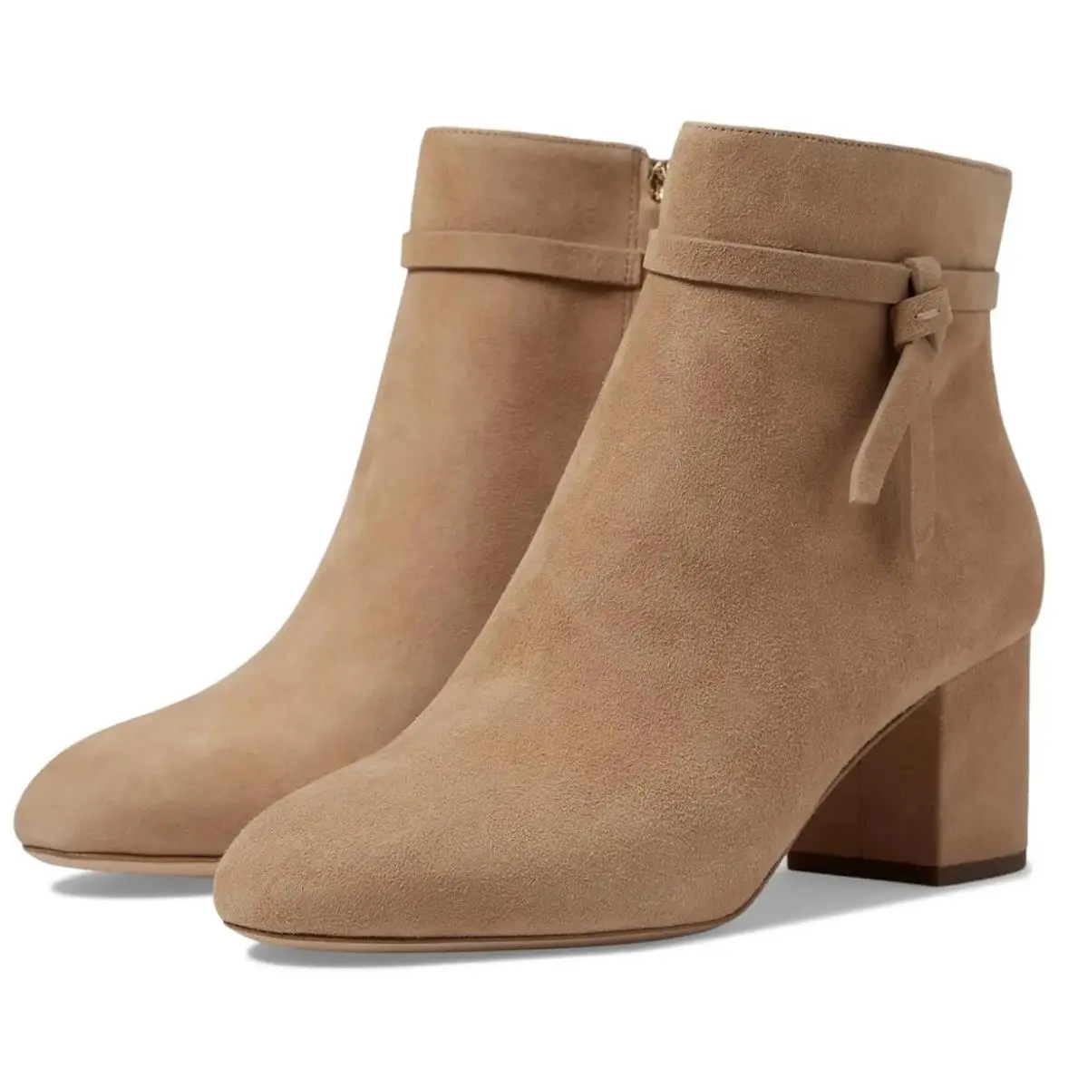 Kate Spade Women Knott Mid Dress Booties US 10 B Suede Tan