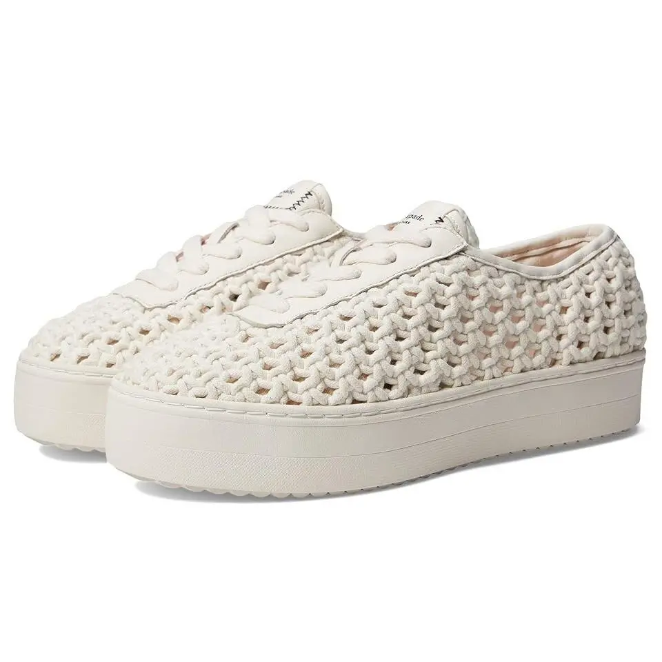 Kate Spade New York D4730 Cream Lace-up Serve Crochet Platform Shoes Size 8.5 B