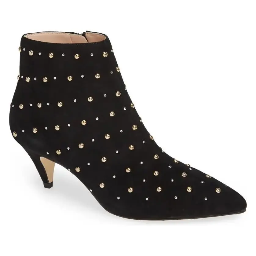 Kate Spade New York Black Kid Suede Women`s Starr Ankle Boots US 7 M