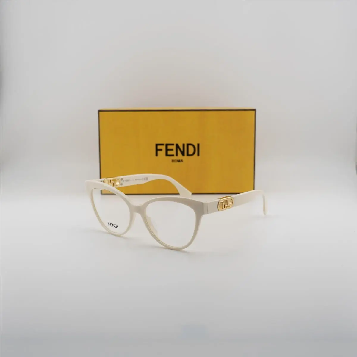 FE50026I 025 Solid Ivory 53mm Eyeglasses by Fendi