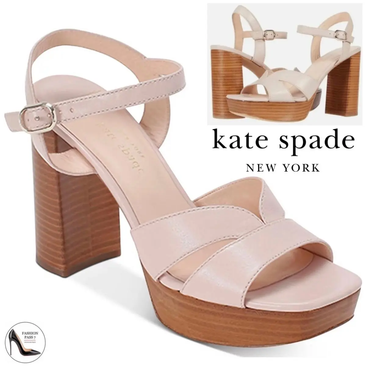 Kate Spade Delight Platform Heel Sandal Leather Heeled Ankle Strap Pump 9