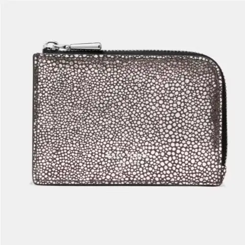 Kate Spade Hot Fudge Mini Zip Card Case Metallic