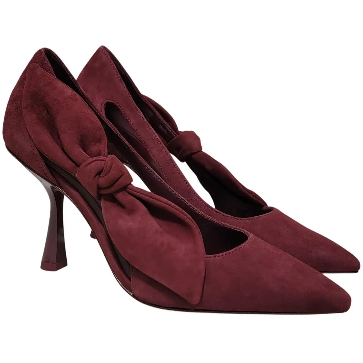 Kate Spade NY Women Pointed Toe Bow Heels Bunnie Pump Size US 9.5B Dark Merlot