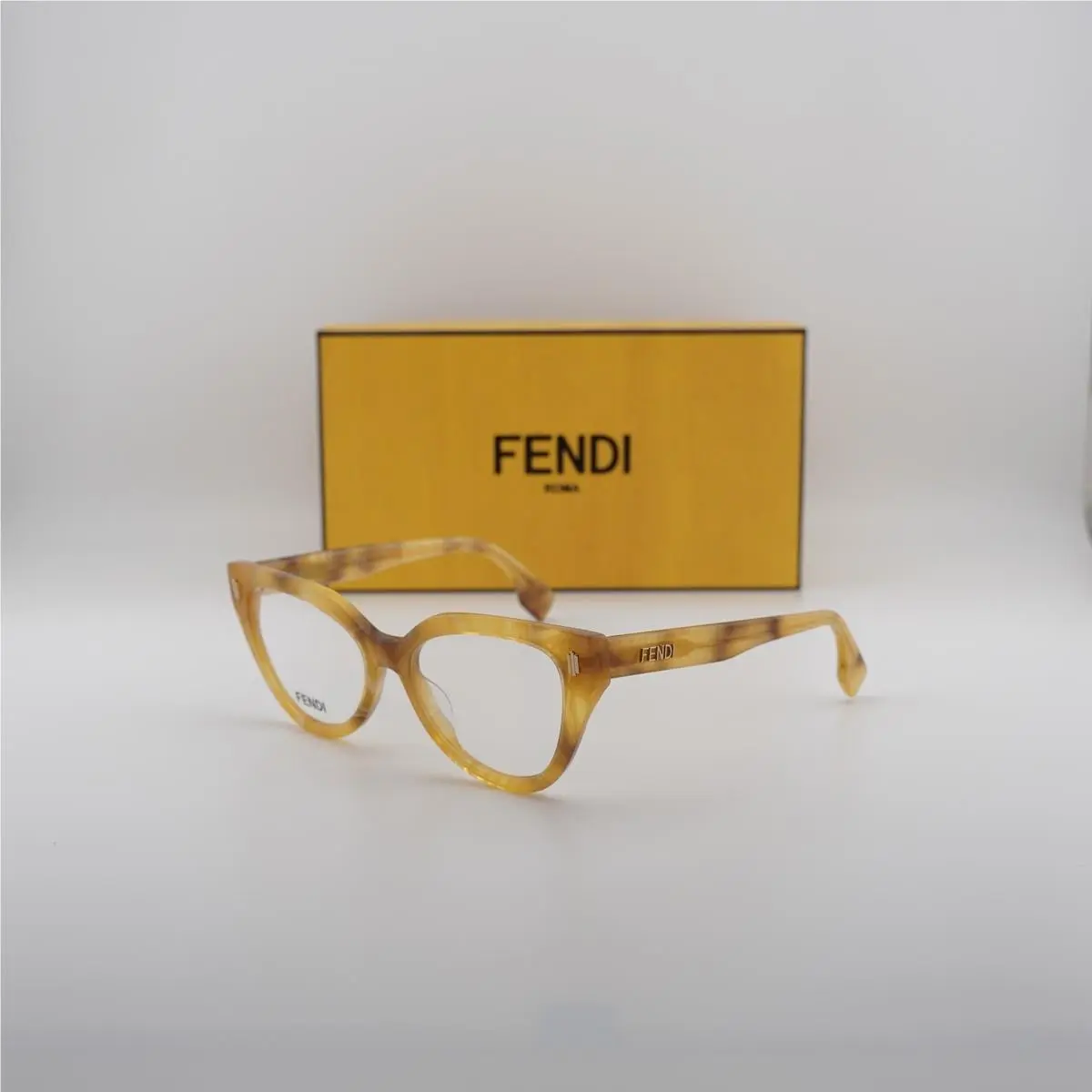 FE50037I 060 Honey Horn 52mm Eyeglasses by Fendi