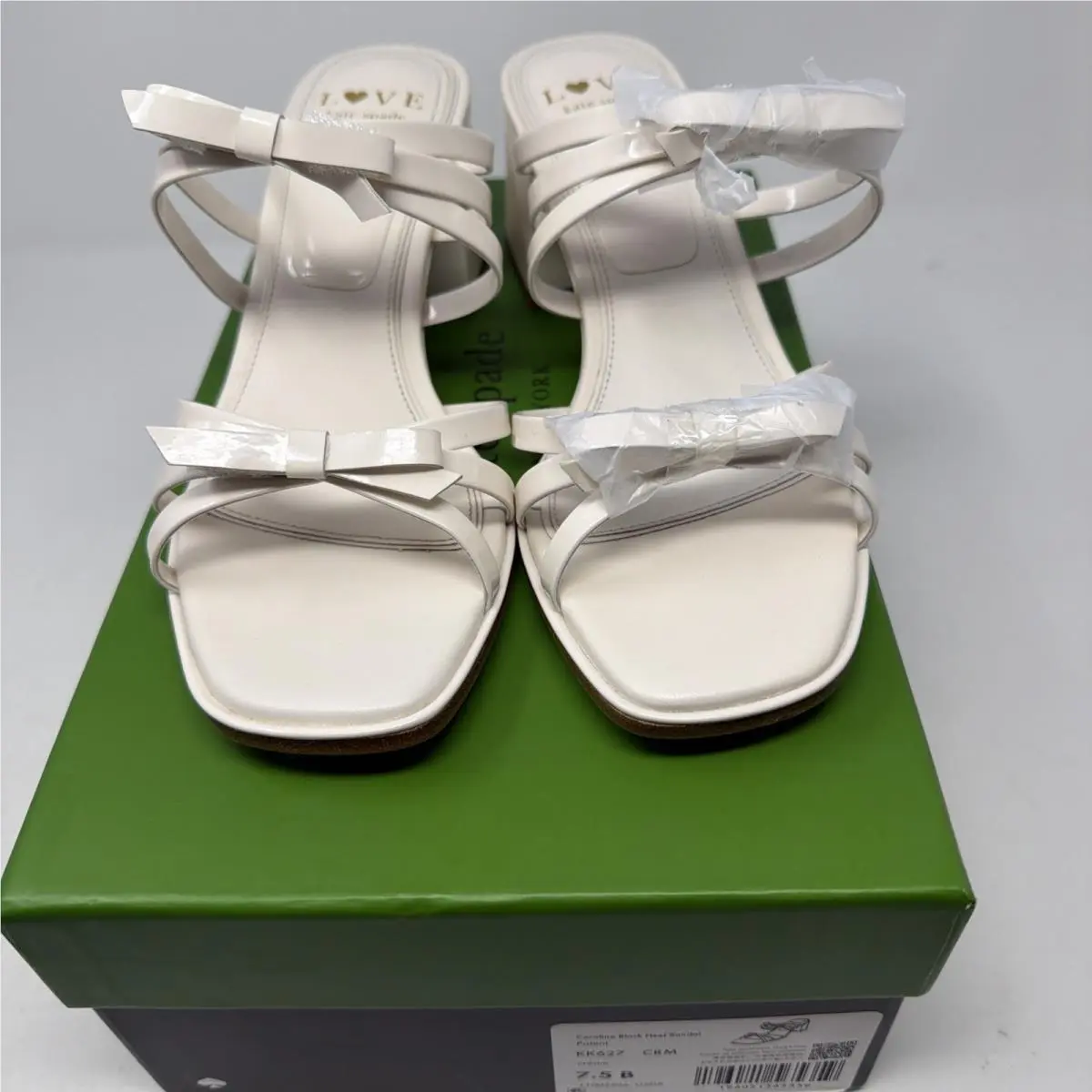Kate Spade Carolina Block Heel Sandal In Cream Women`s Size 7.5