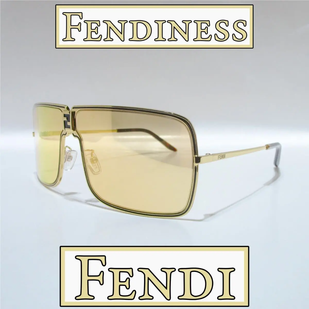 FE40195U 30L Sunglasses Men`s Gold Frame Aviator Roviex Mirror Lenses 140m by Fendi